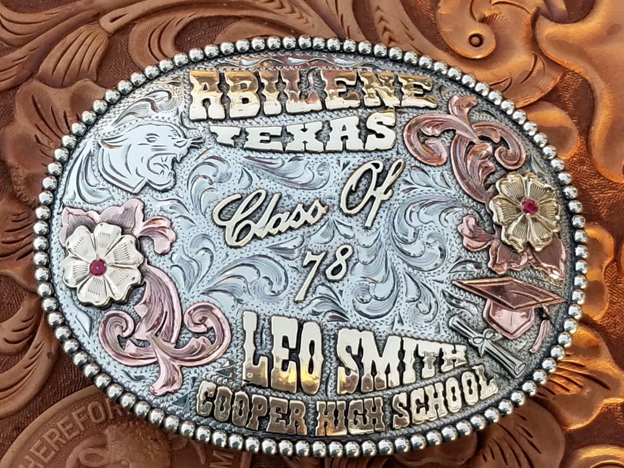 Custom Graduation Class Buckles Texas Judge Leo Smith’s Buckles